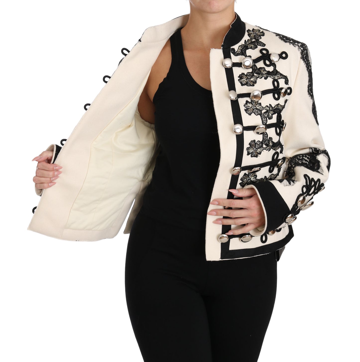 Dolce &amp; Gabbana Elegant Off-White Baroque Jacket