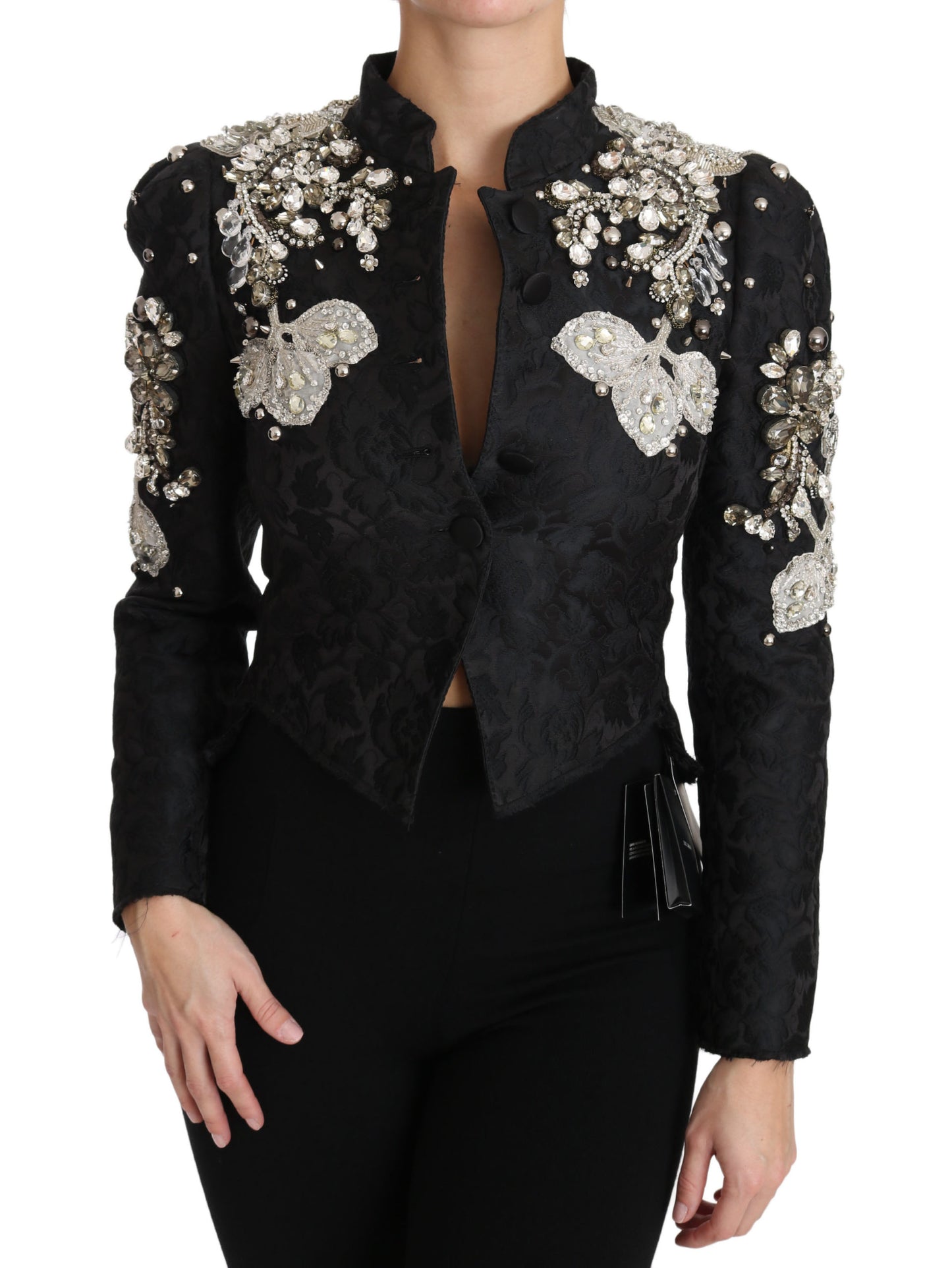 Dolce &amp; Gabbana Elegant Black Silver Baroque Jacket