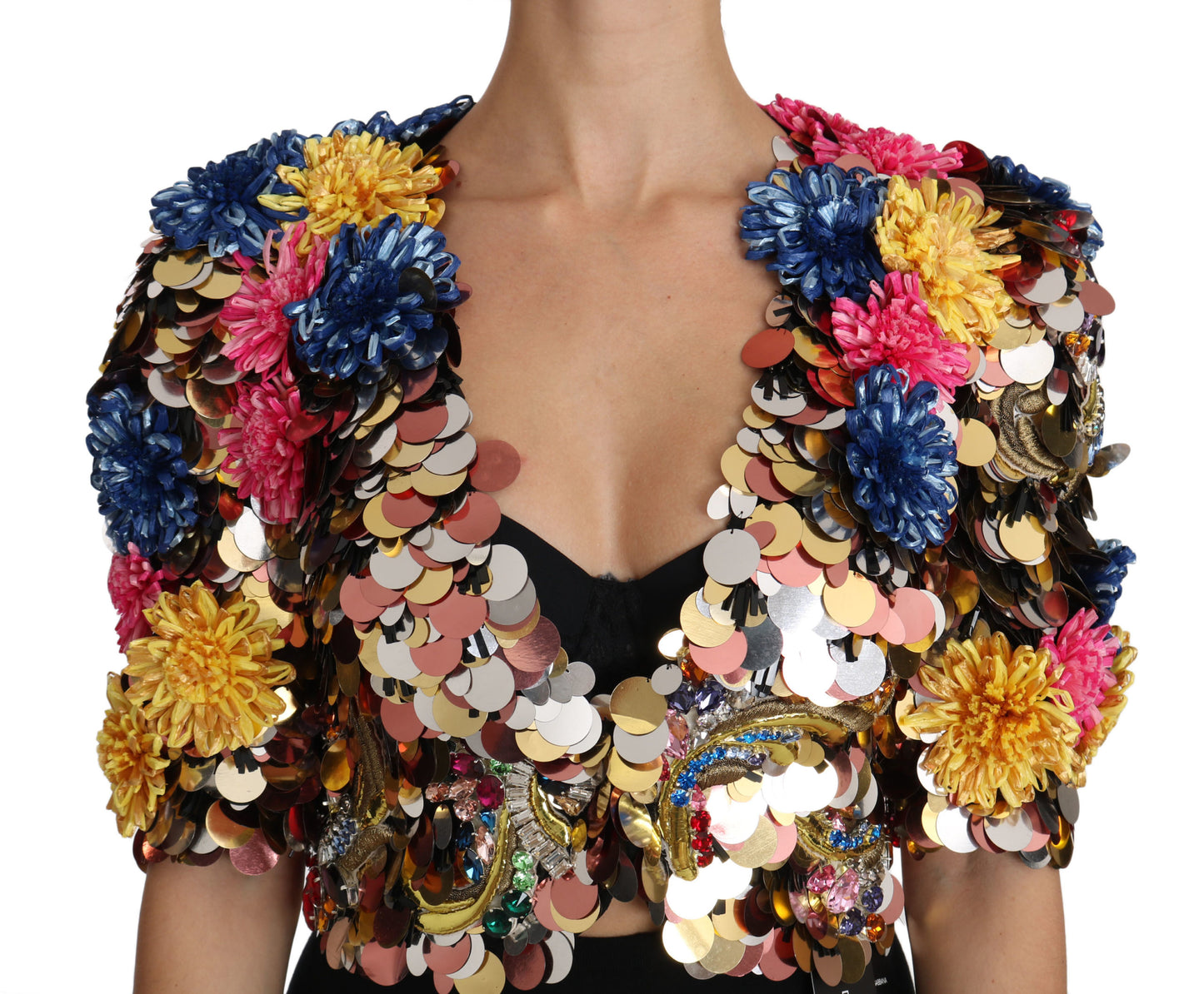 Dolce &amp; Gabbana Enchanted Sicily Crystal Embellished Short Jacket