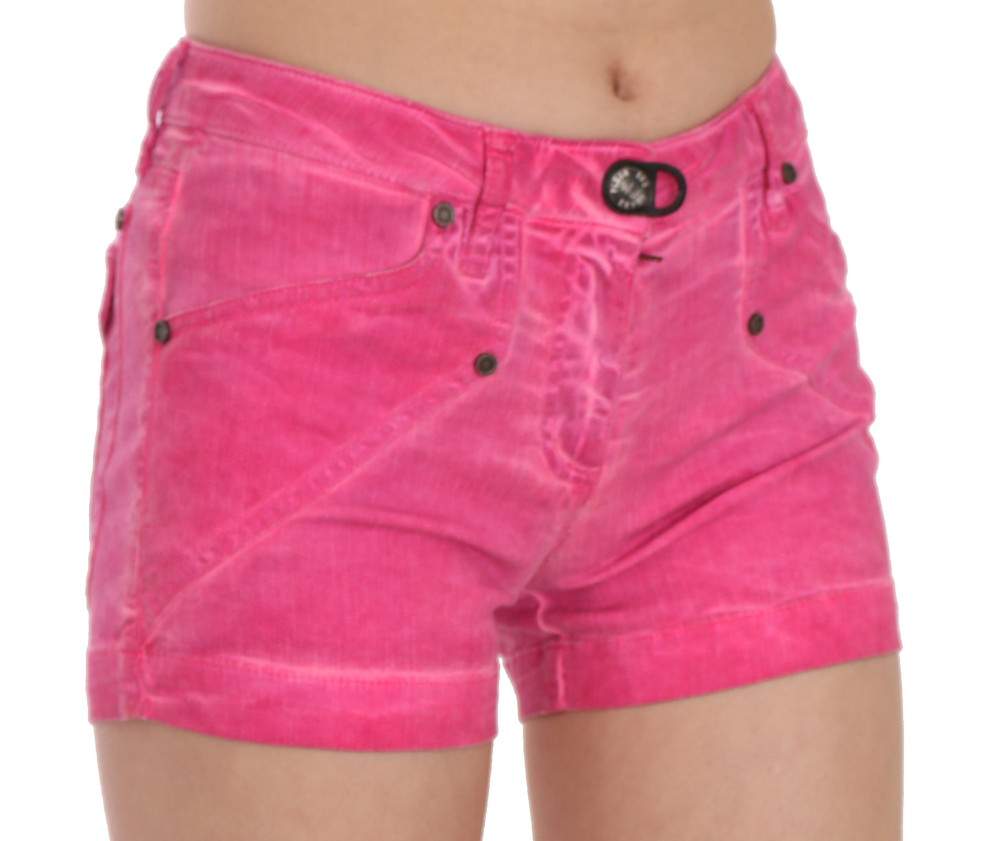 PLEIN SUD Schicke rosa Mini-Shorts mit mittlerer Taille