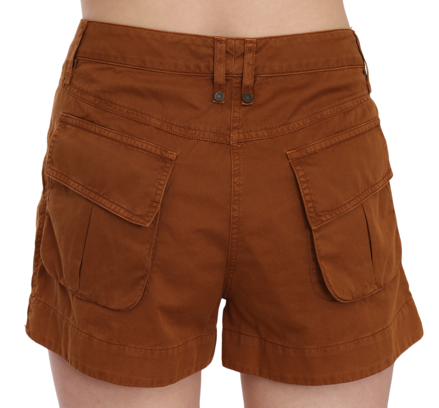 PLEIN SUD Schicke braune Mini-Shorts mit mittlerer Taille