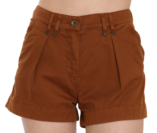 PLEIN SUD Schicke braune Mini-Shorts mit mittlerer Taille