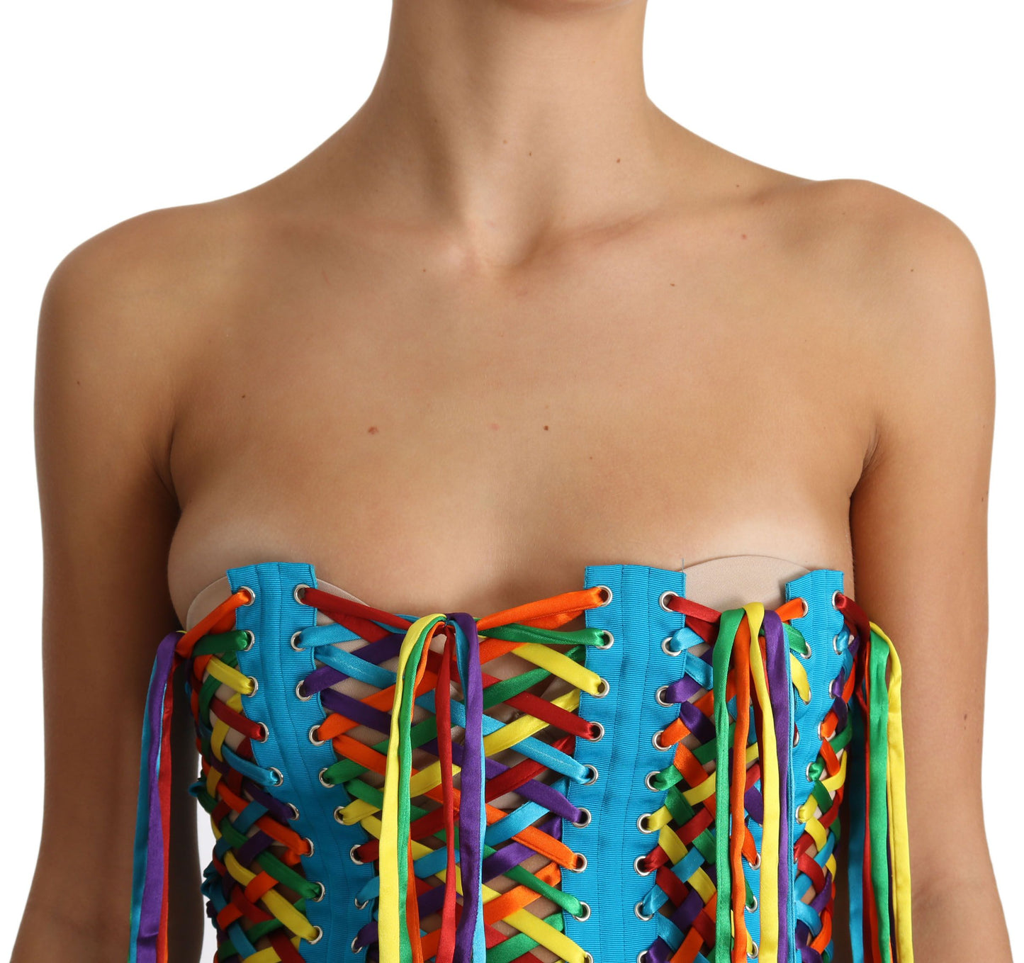 Dolce &amp; Gabbana Multicolor Strapless Bustier Corset Top