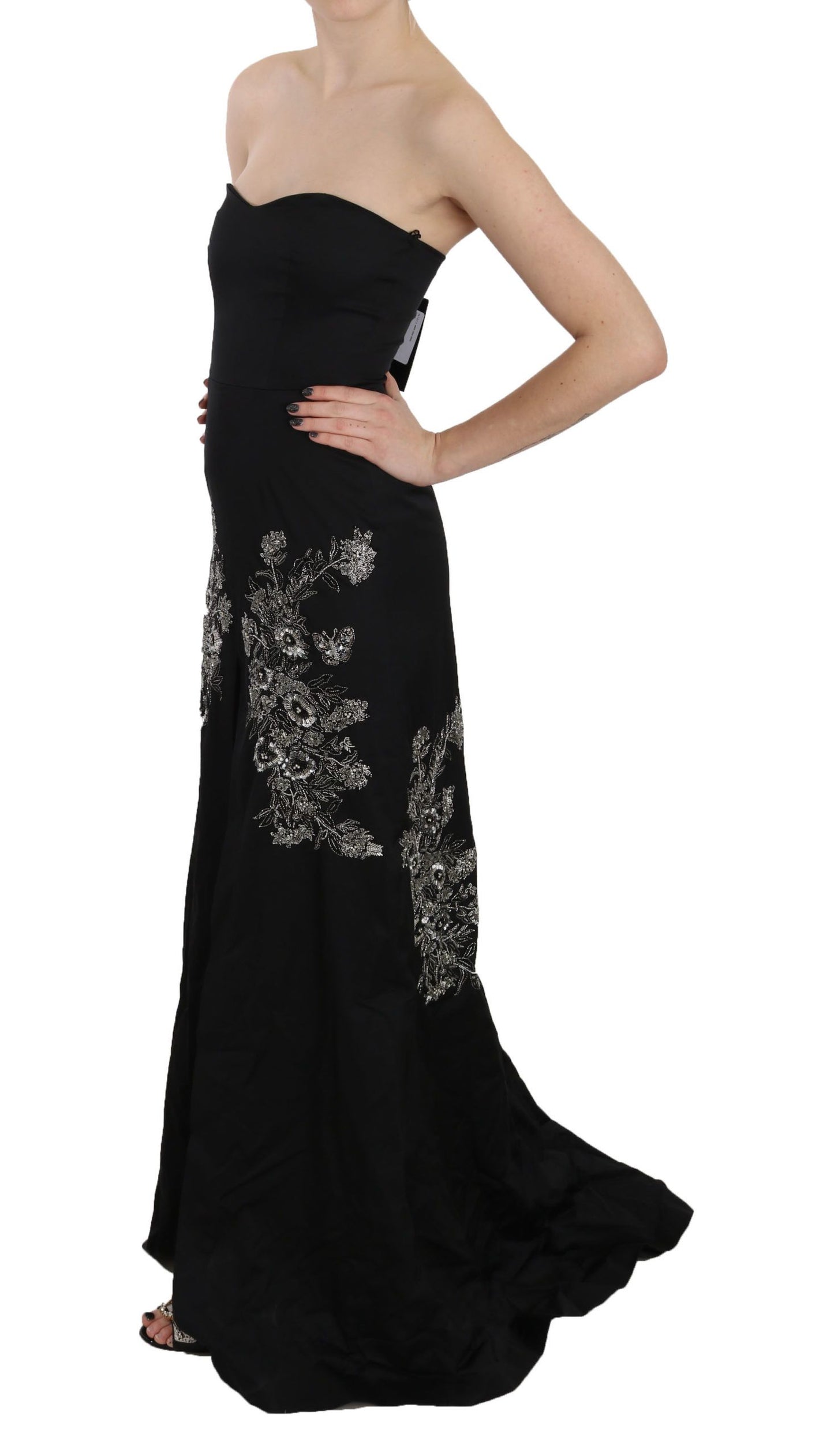 John Richmond Charming Black Maxi Flared Dress