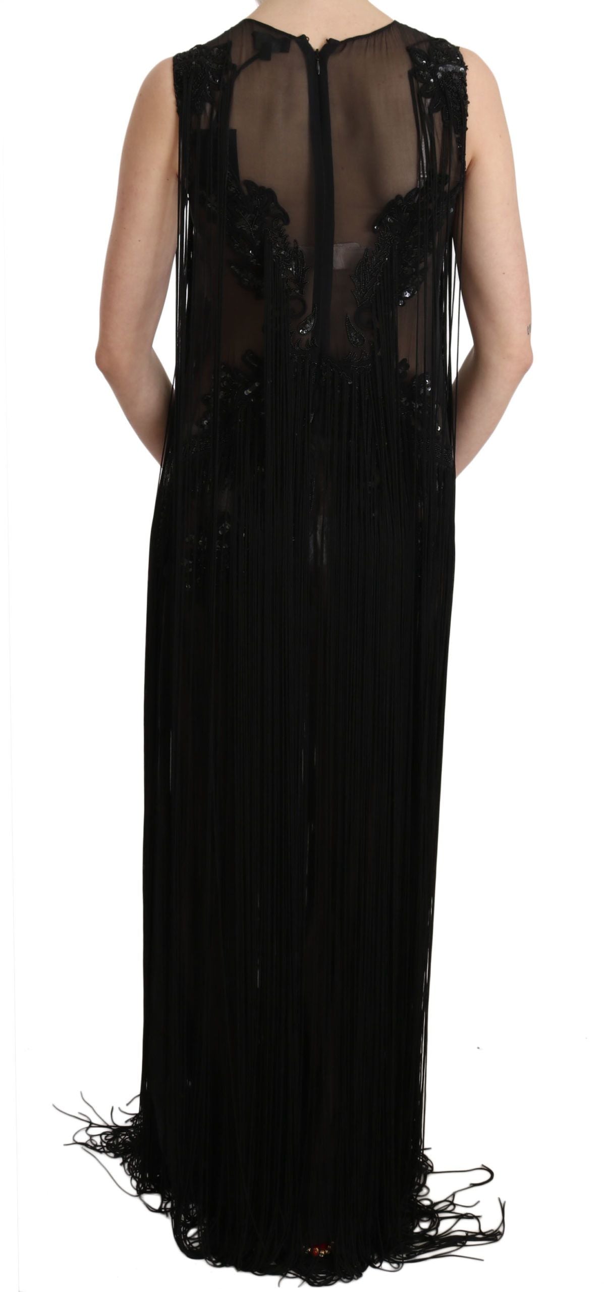 John Richmond Sheer Sequin Maxi Elegance Dress