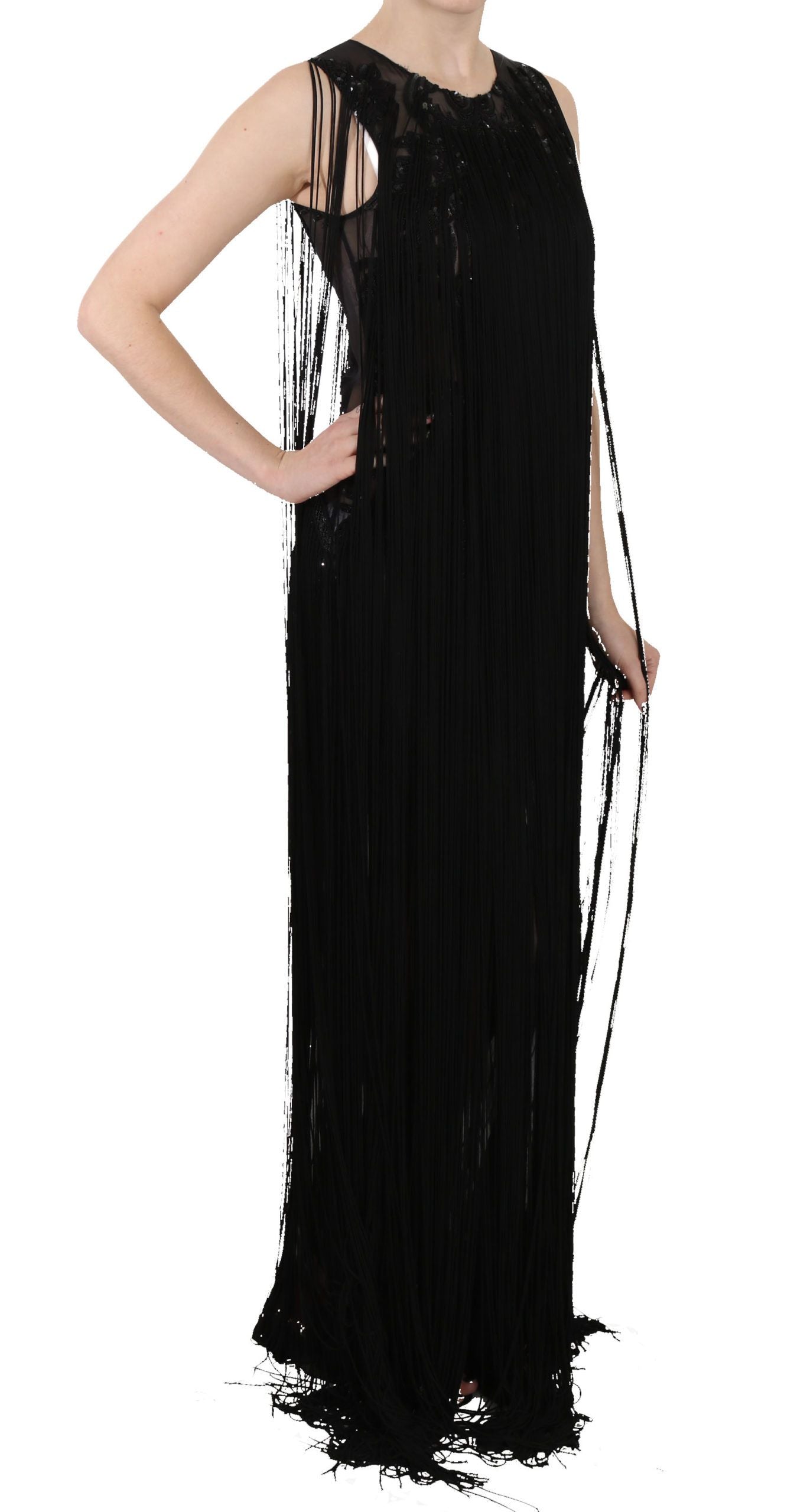 John Richmond Sheer Sequin Maxi Elegance Dress