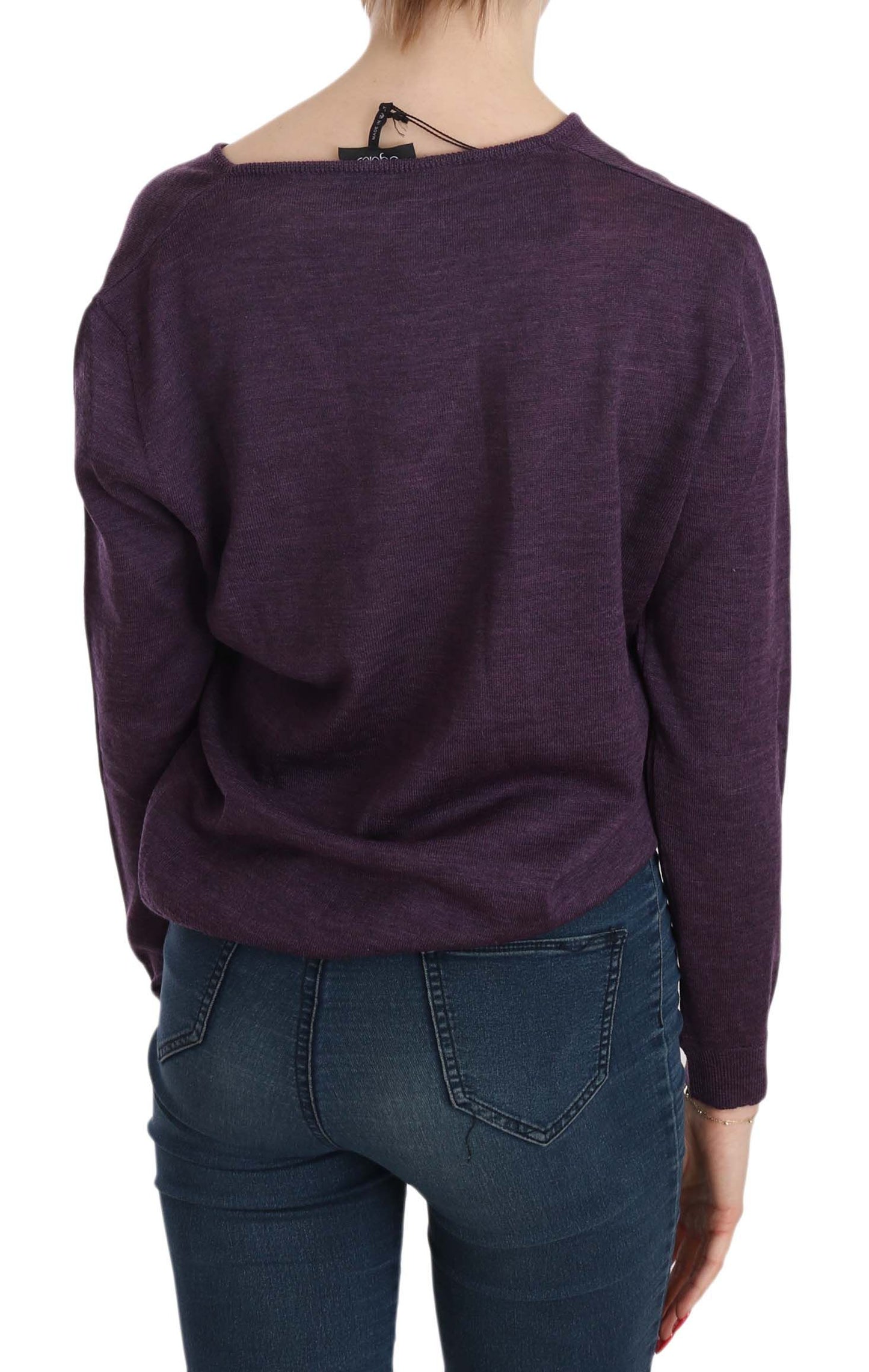 BYBLOS Elegant purple wool blouse with V-neck