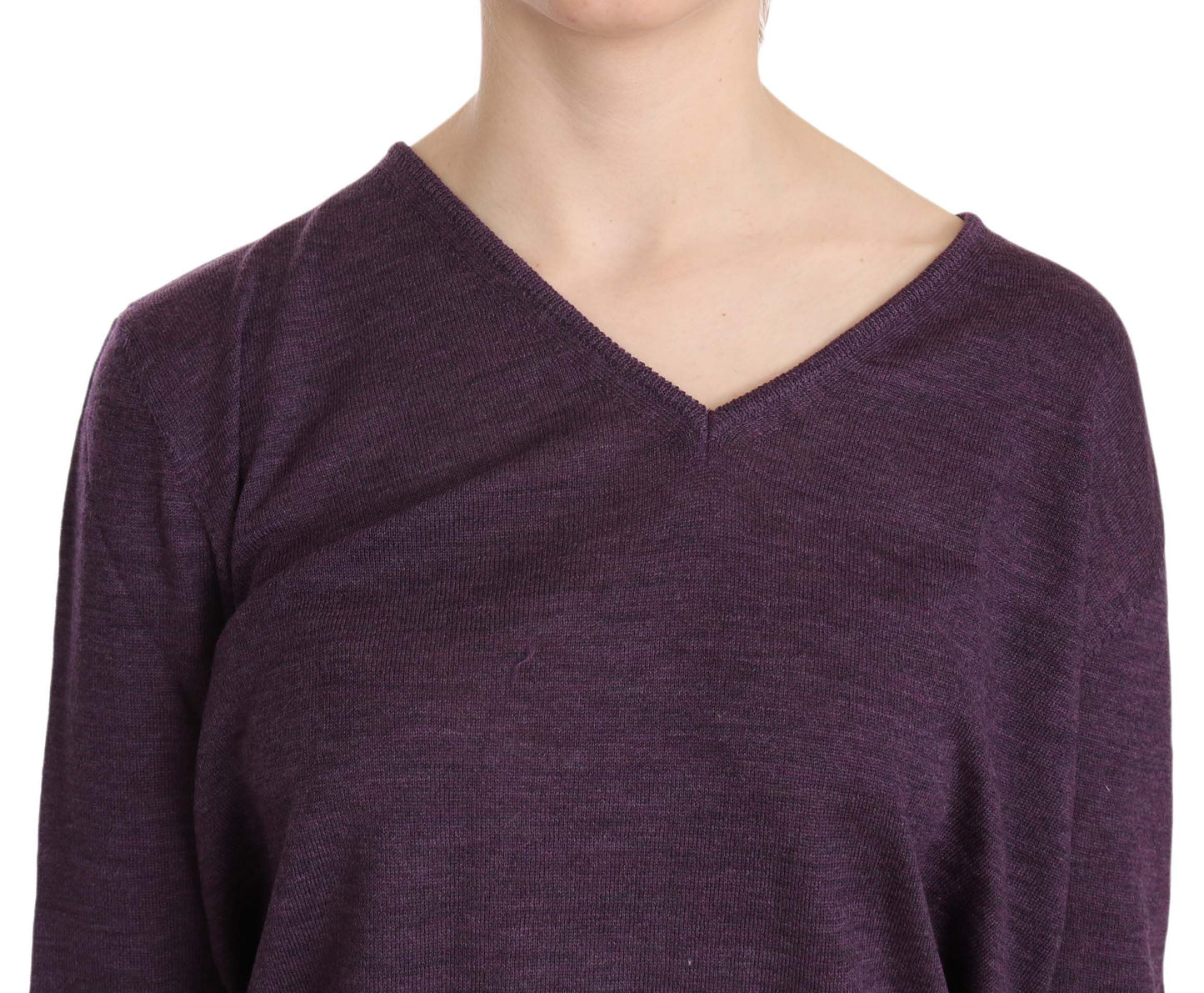 BYBLOS Elegant purple wool blouse with V-neck