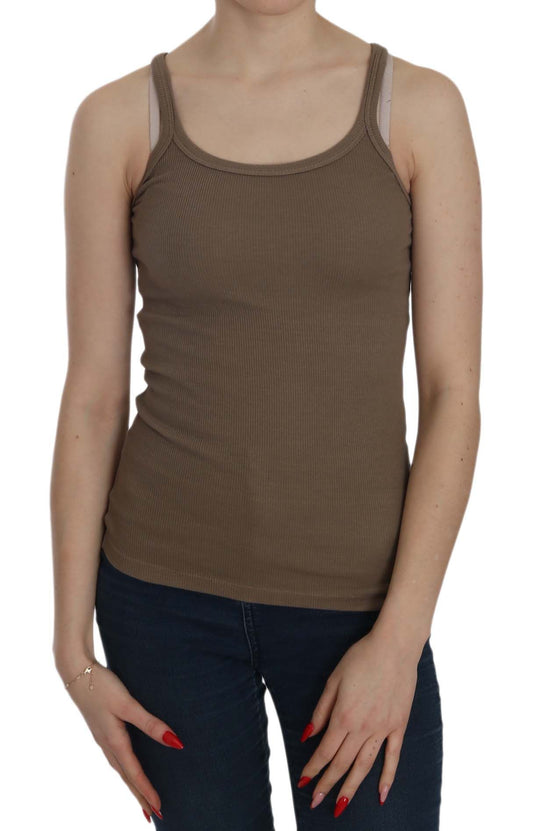 PINK MEMORIES Chic cotton spaghetti strap top - Earthy elegance