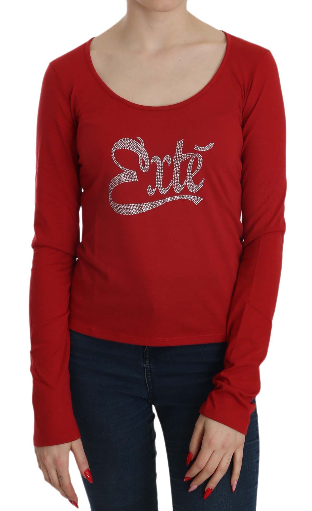 Exte Gorgeous red blouse with crystal embellishment