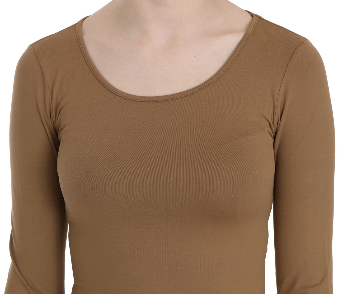 GF Ferre Elegant brown fitted blouse for elegant evenings