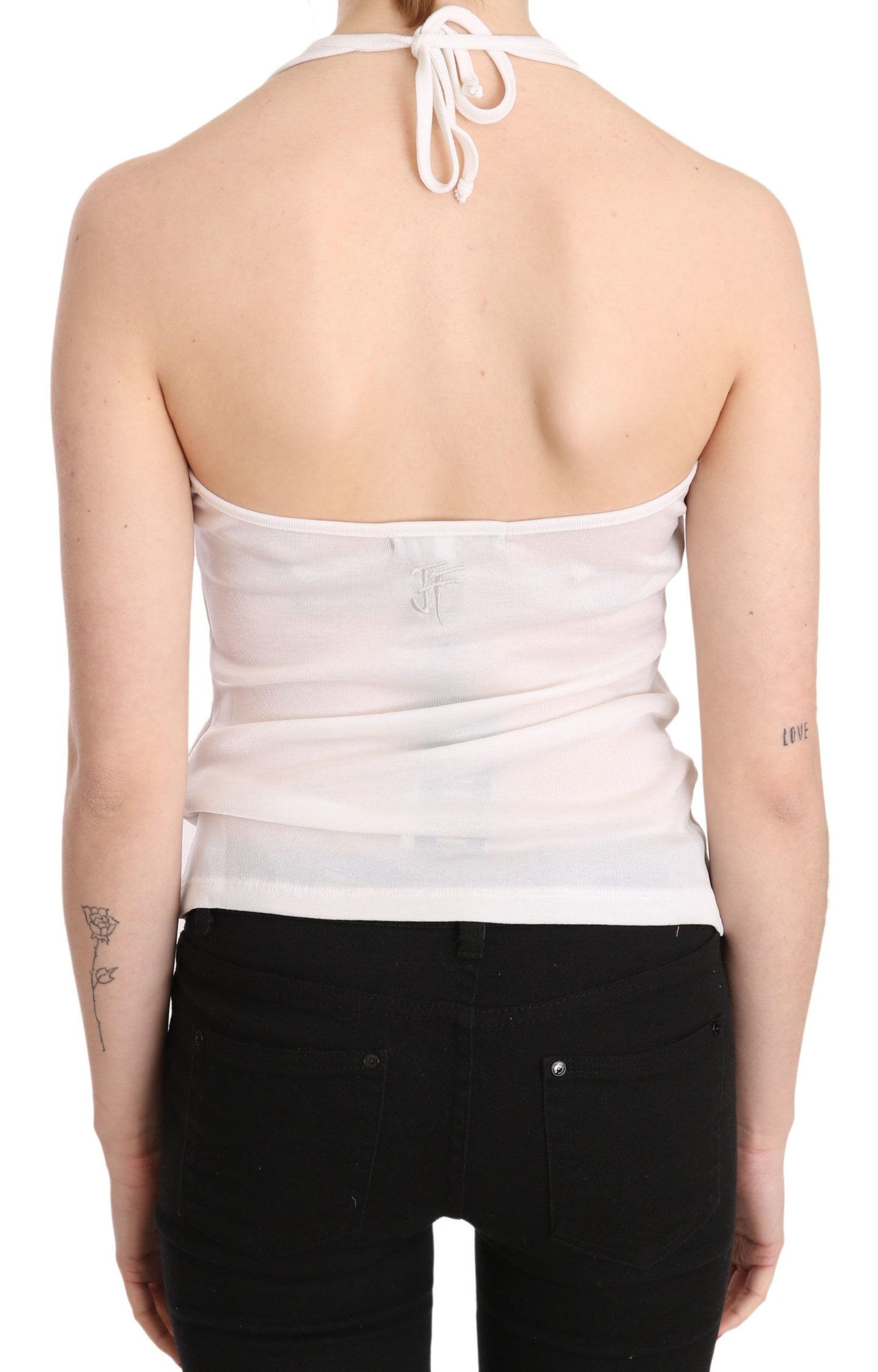 GF Ferre Elegant white halter neck tank top