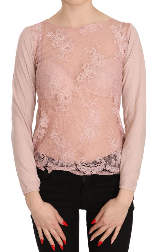 PINK MEMORIES Chic pink transparent cotton blouse