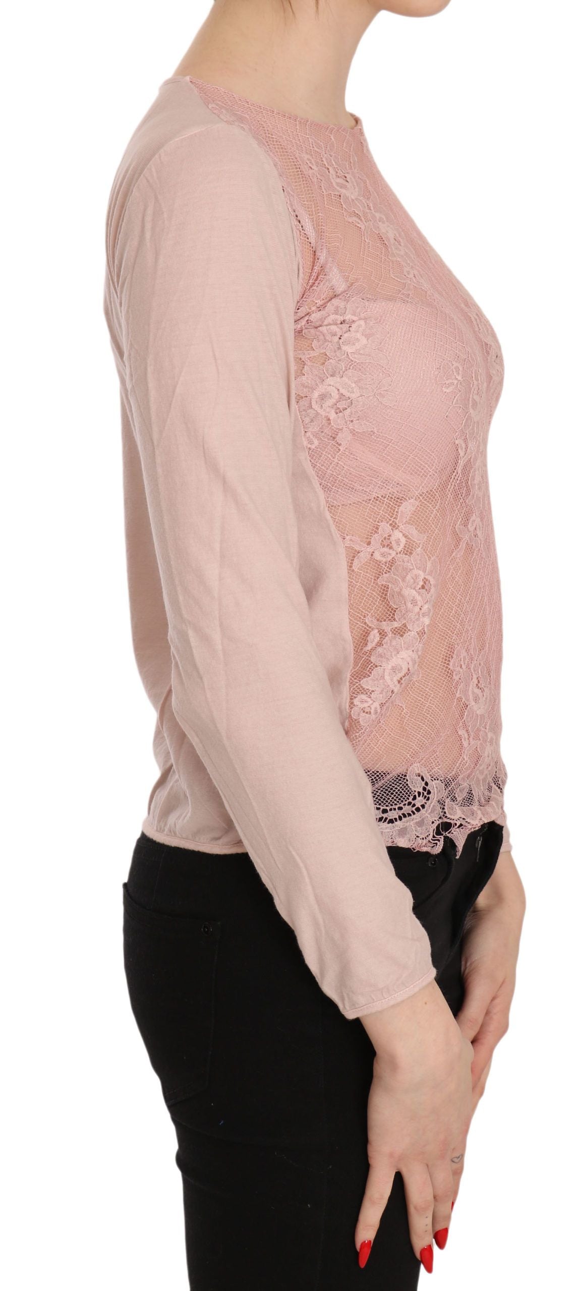 PINK MEMORIES Chic pink transparent cotton blouse