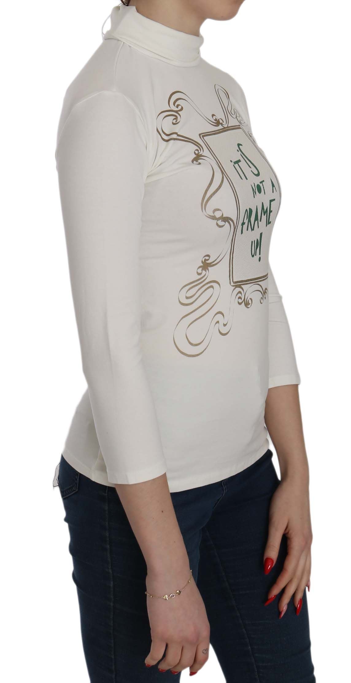 Exte Chic white printed turtleneck blouse