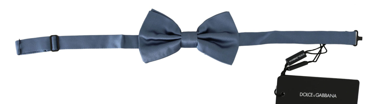 Dolce &amp; Gabbana Elegant Blue Silk Bow Tie