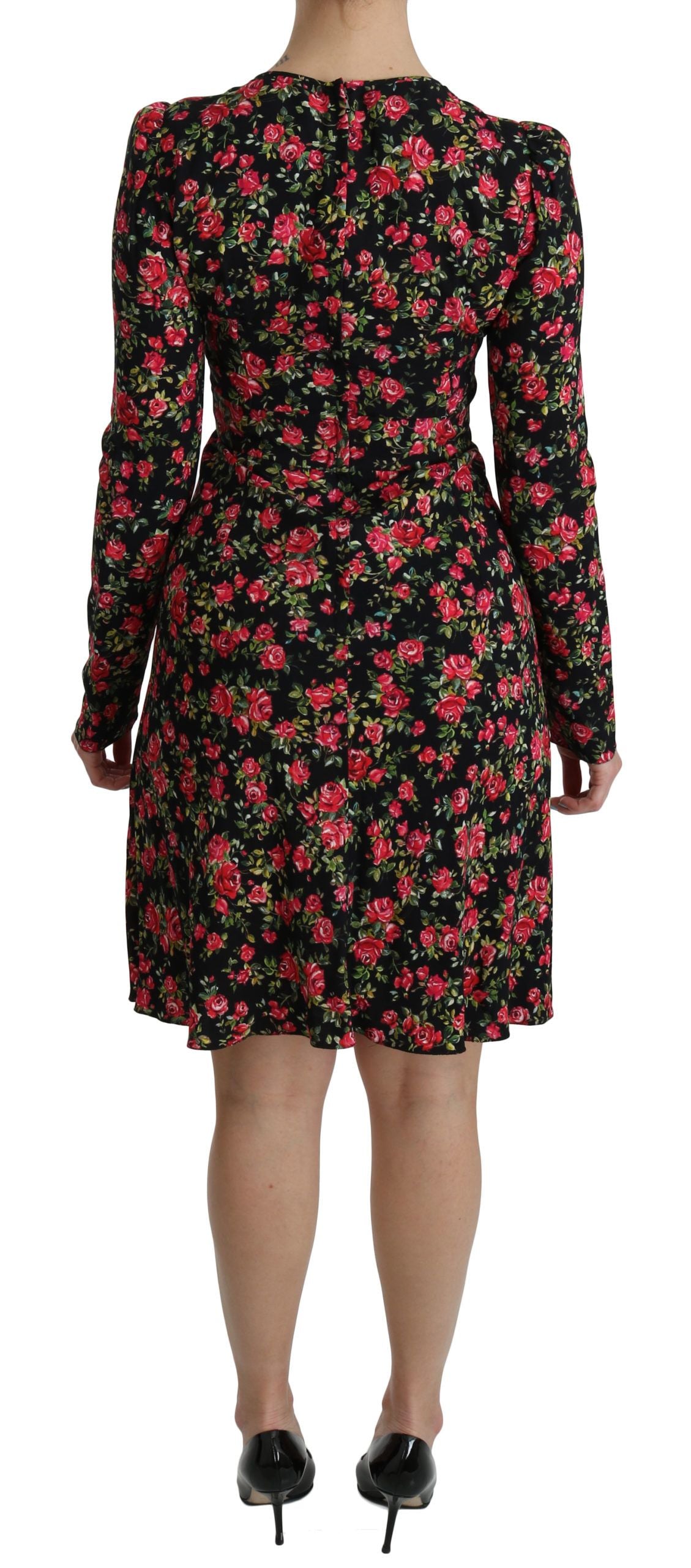 Dolce & Gabbana Knielanges Kleid mit floraler A-Linie aus Viskose