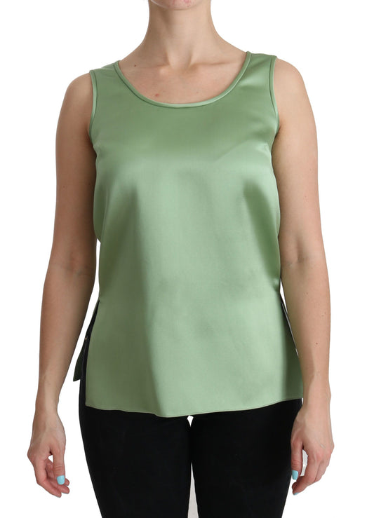 Dolce &amp; Gabbana Elegant sleeveless silk top in light mint green