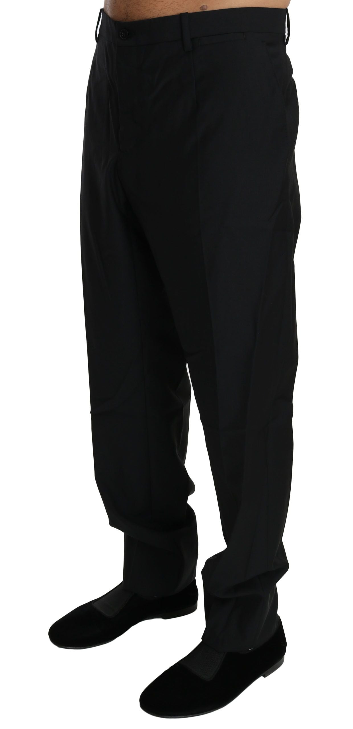 Dolce &amp; Gabbana Elegant Black Wool Dress Pants