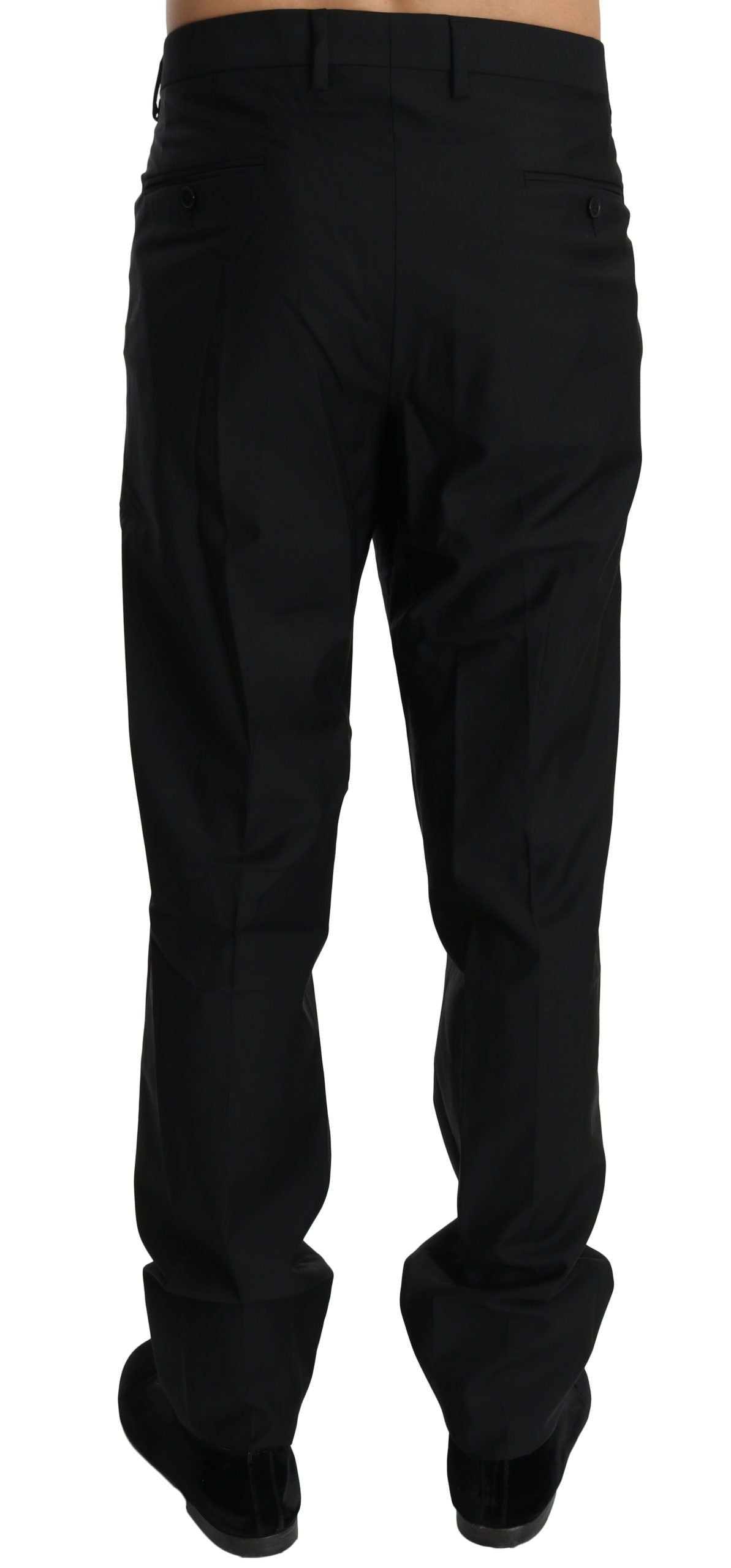 Dolce &amp; Gabbana Elegant Black Wool Dress Pants