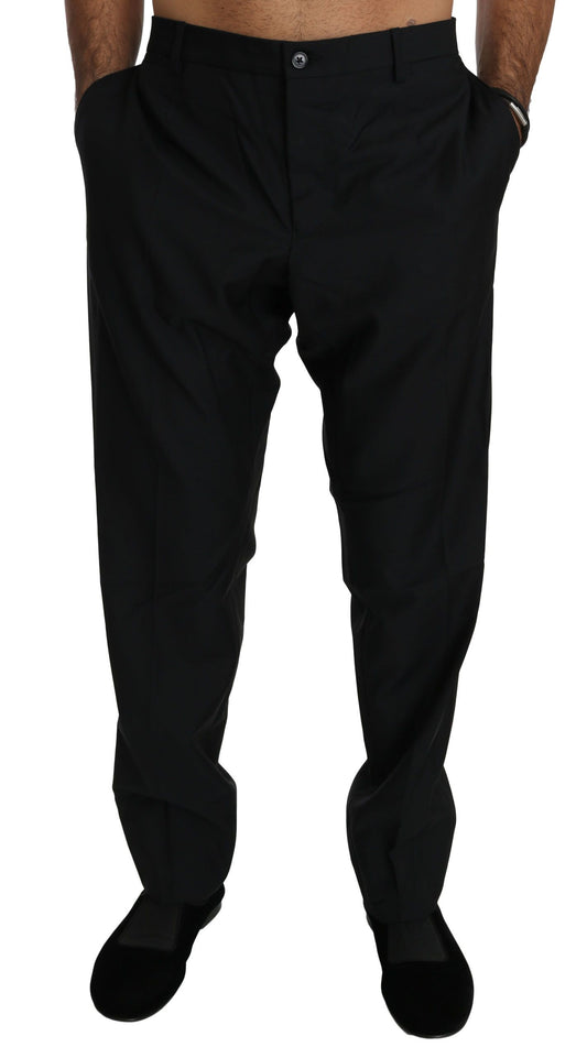 Dolce &amp; Gabbana Elegant Black Wool Dress Pants