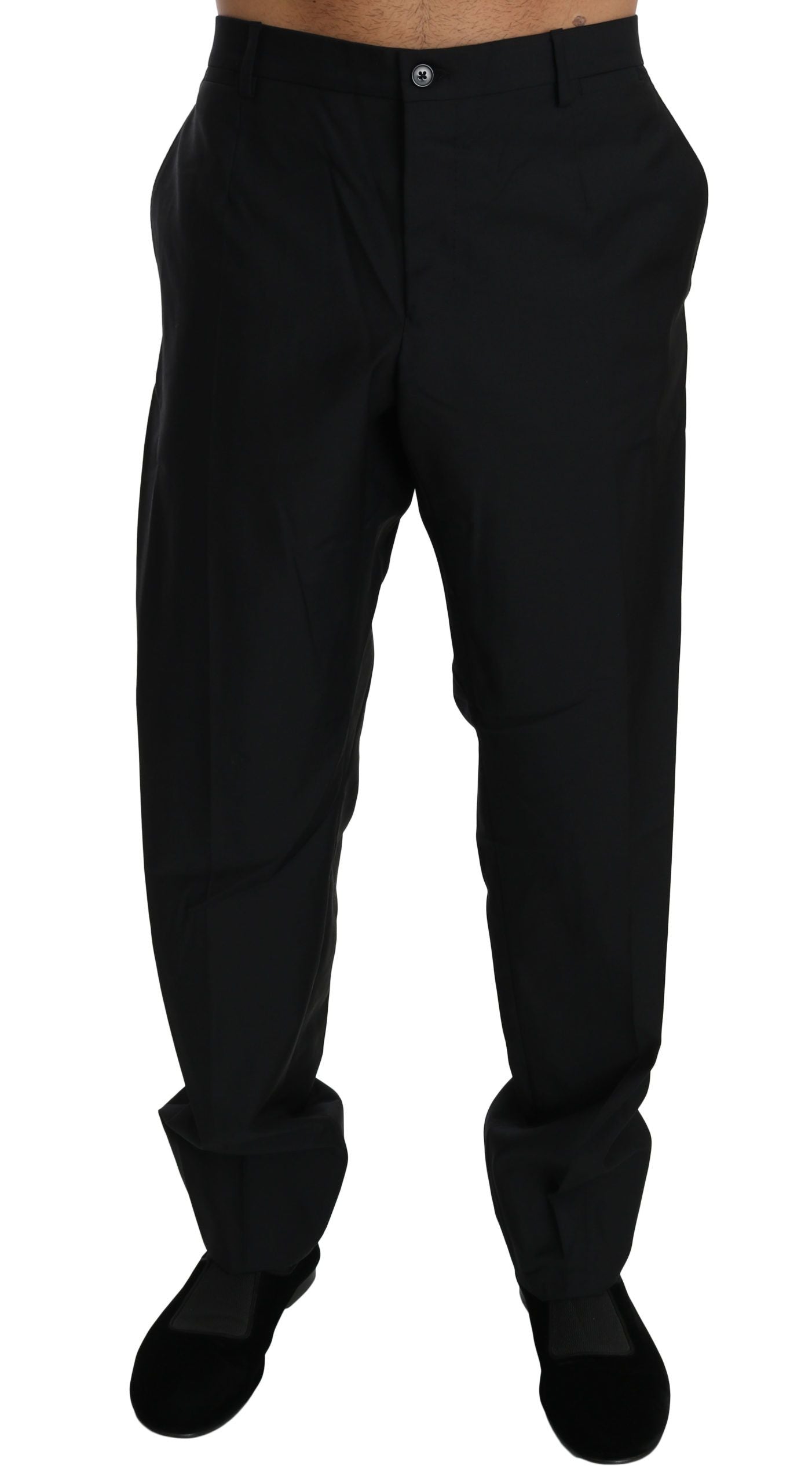 Dolce &amp; Gabbana Elegant Black Wool Dress Pants