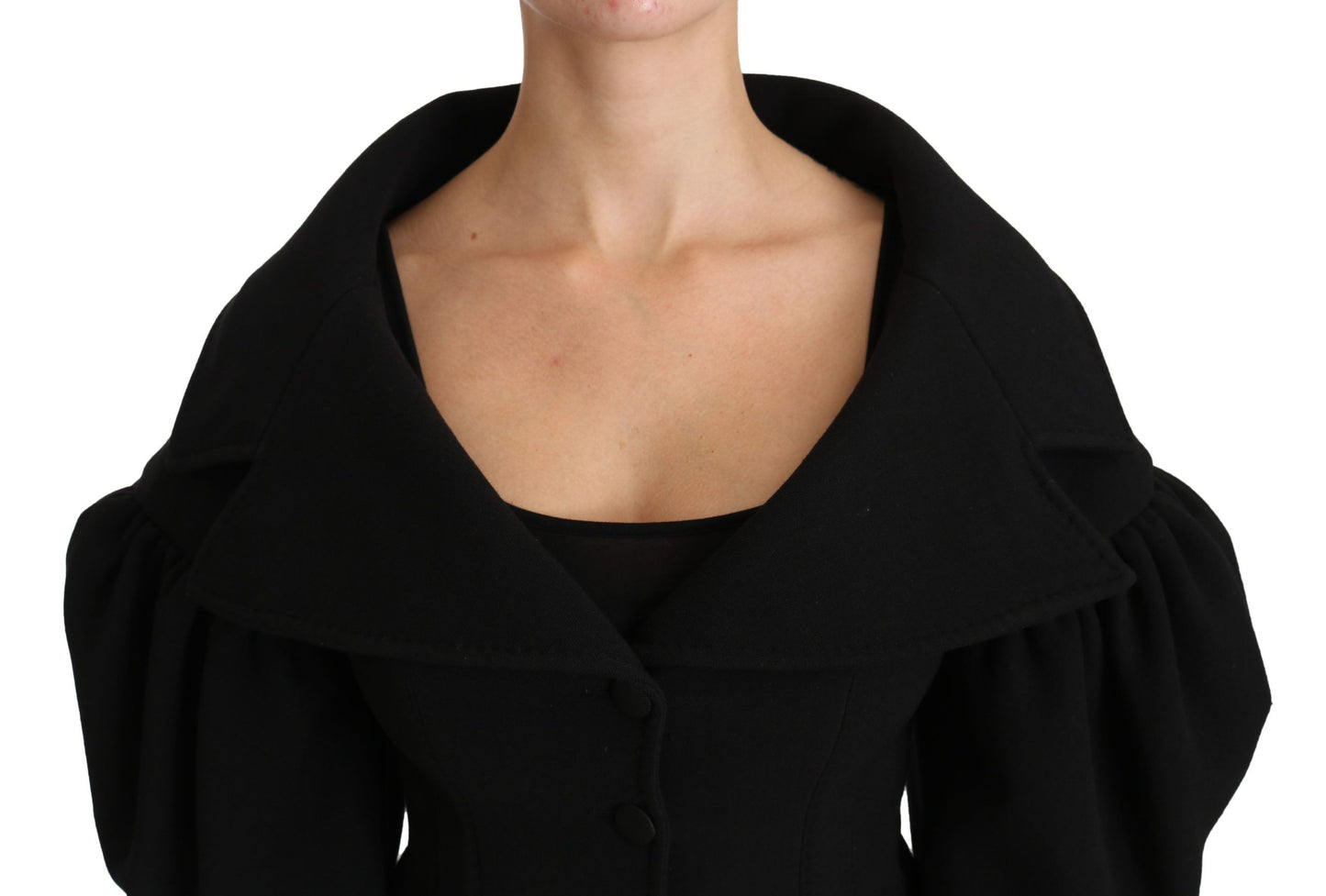 Dolce &amp; Gabbana Elegant black virgin wool coat