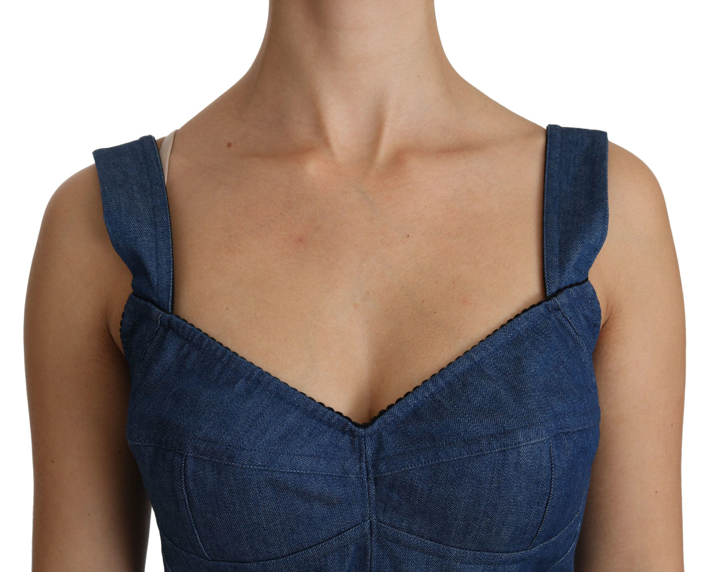 Dolce &amp; Gabbana Elegant sleeveless bustier top in blue