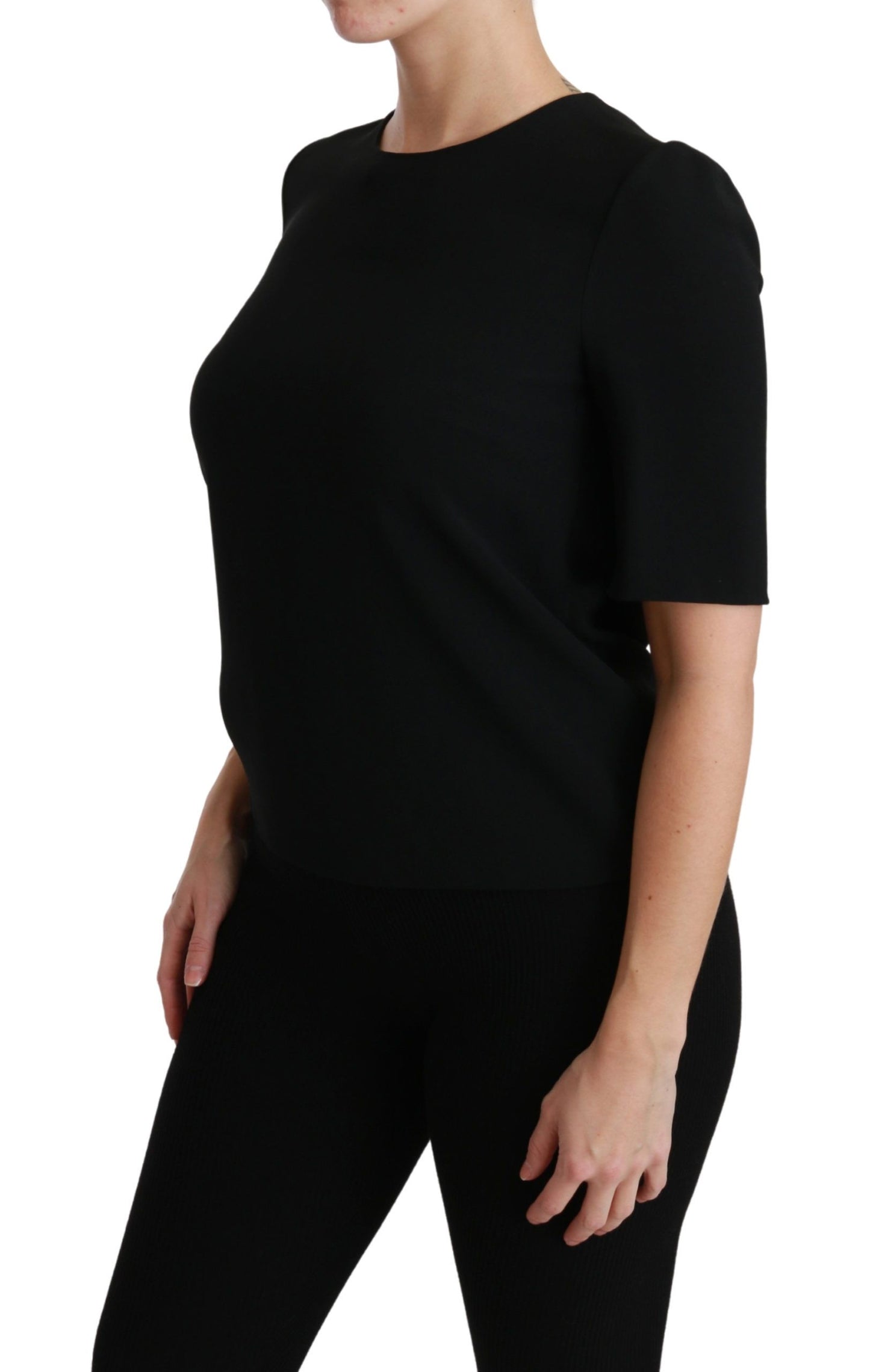 Dolce &amp; Gabbana Elegant black stretch blouse top