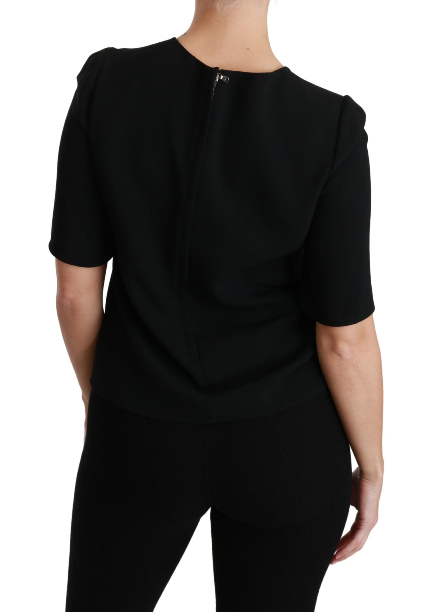 Dolce &amp; Gabbana Elegant black stretch blouse top