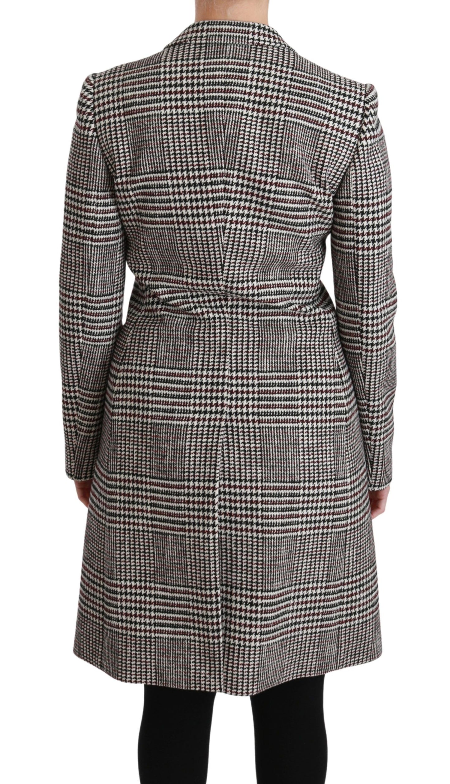 Dolce &amp; Gabbana Elegant multi-colored checked knee-length jacket coat