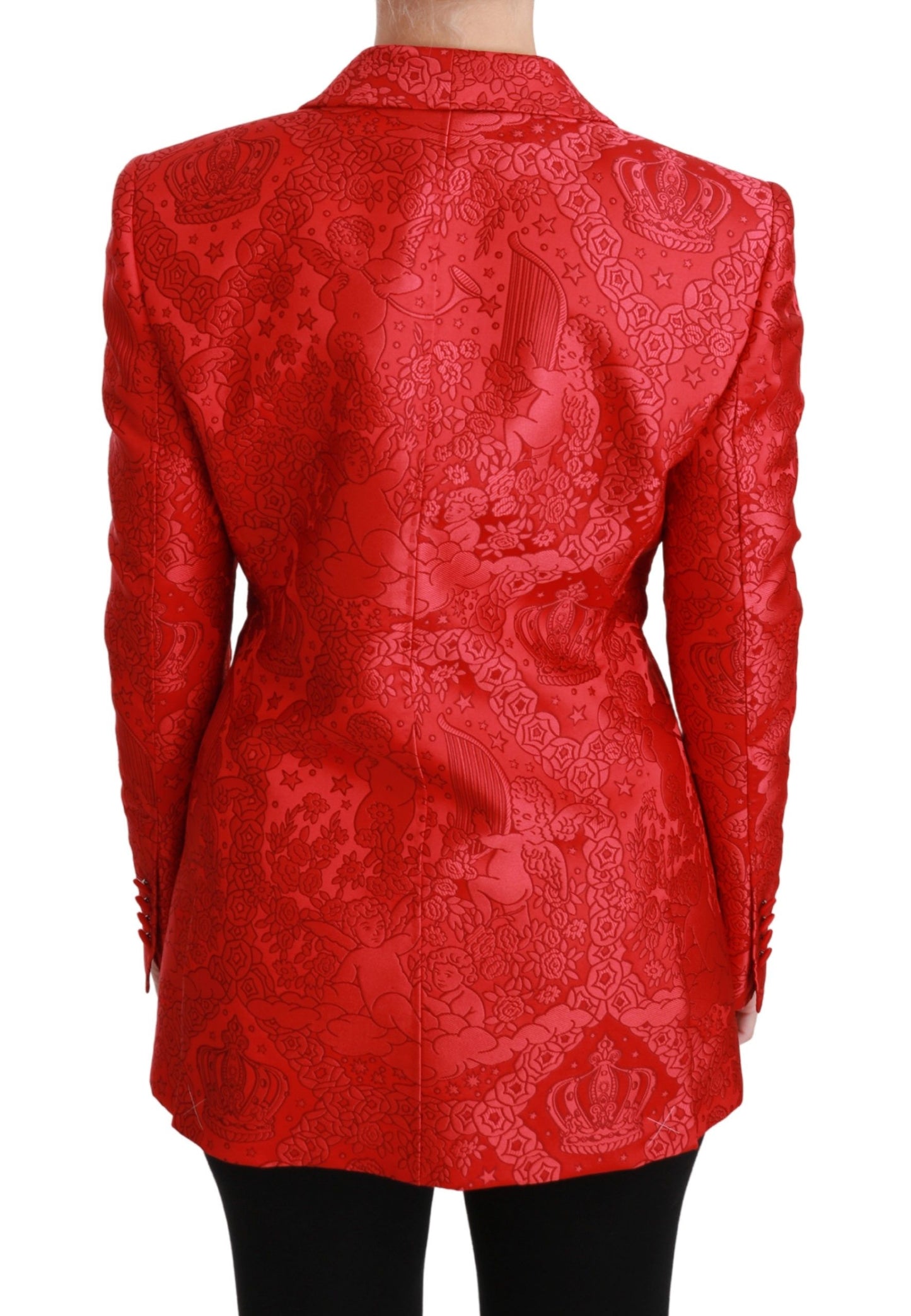 Dolce &amp; Gabbana Red floral blazer with angel pattern