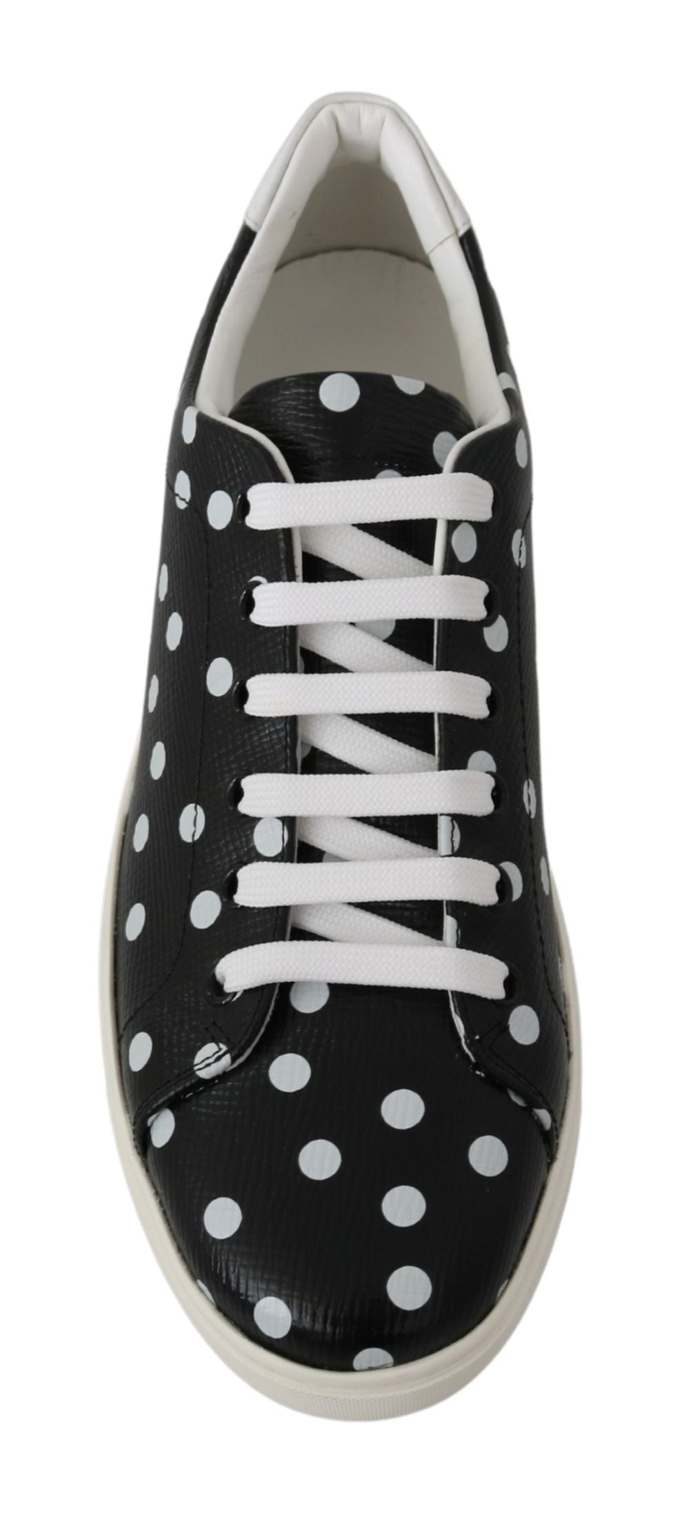 Dolce &amp; Gabbana Black Dotted Leather Sneakers