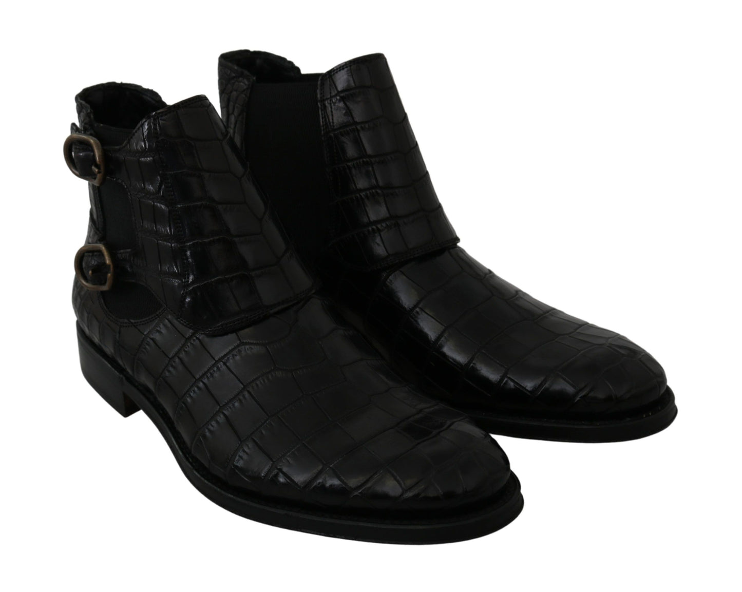 Dolce &amp; Gabbana Elegant Derby Brogue Boots in Exotic Leather