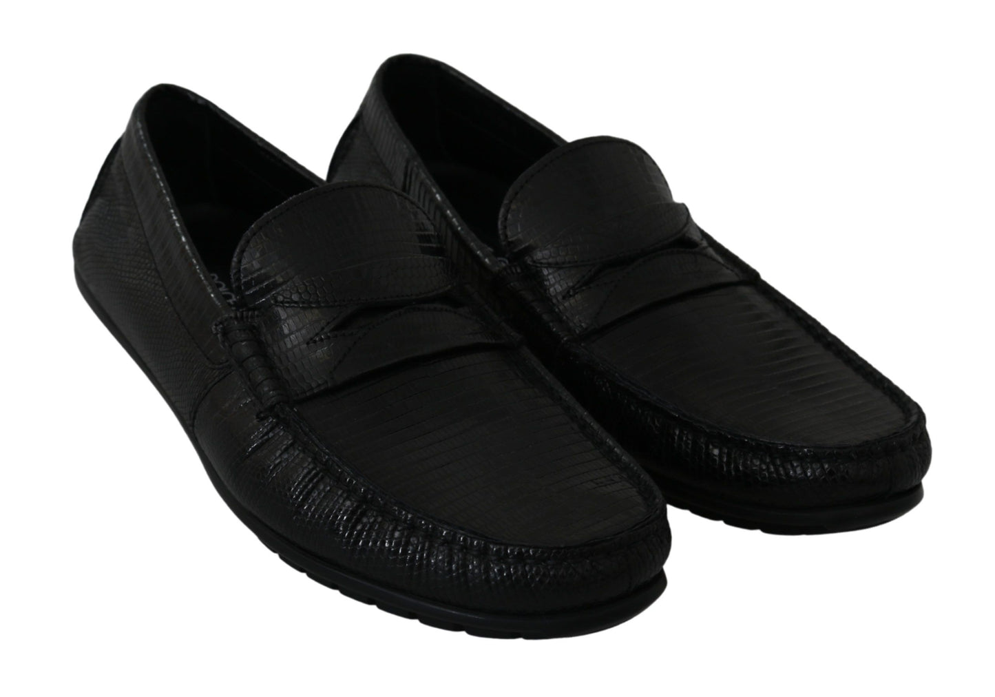 Dolce &amp; Gabbana Exquisite Loafers in black lizard leather