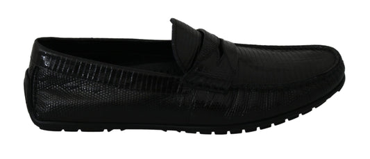 Dolce &amp; Gabbana Exquisite Loafers in black lizard leather