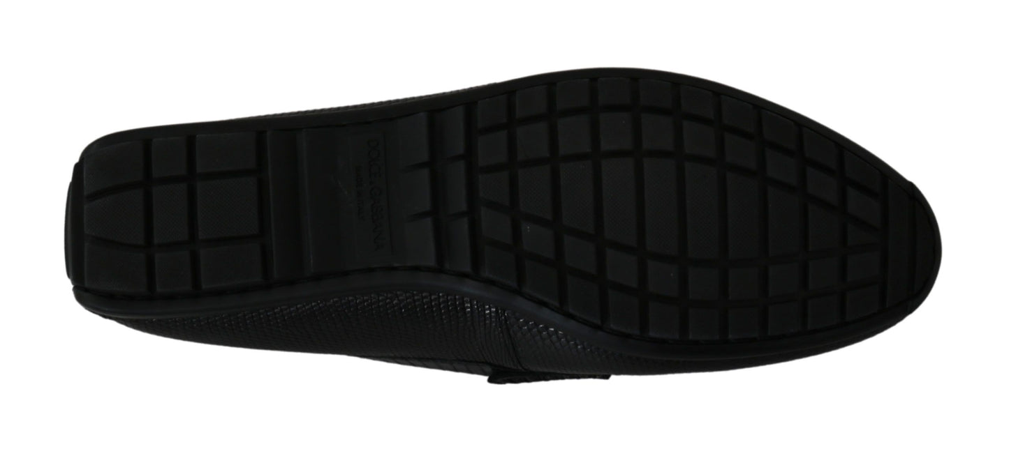 Dolce &amp; Gabbana Exquisite Loafers in black lizard leather