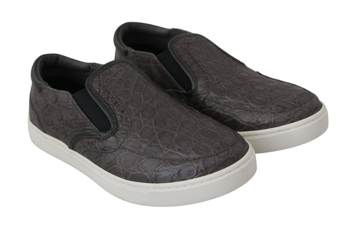 Dolce &amp; Gabbana Elegant loafers in grey caiman leather