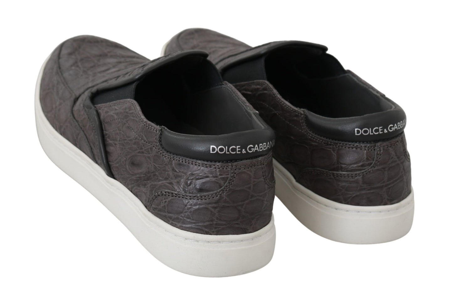 Dolce &amp; Gabbana Elegant loafers in grey caiman leather