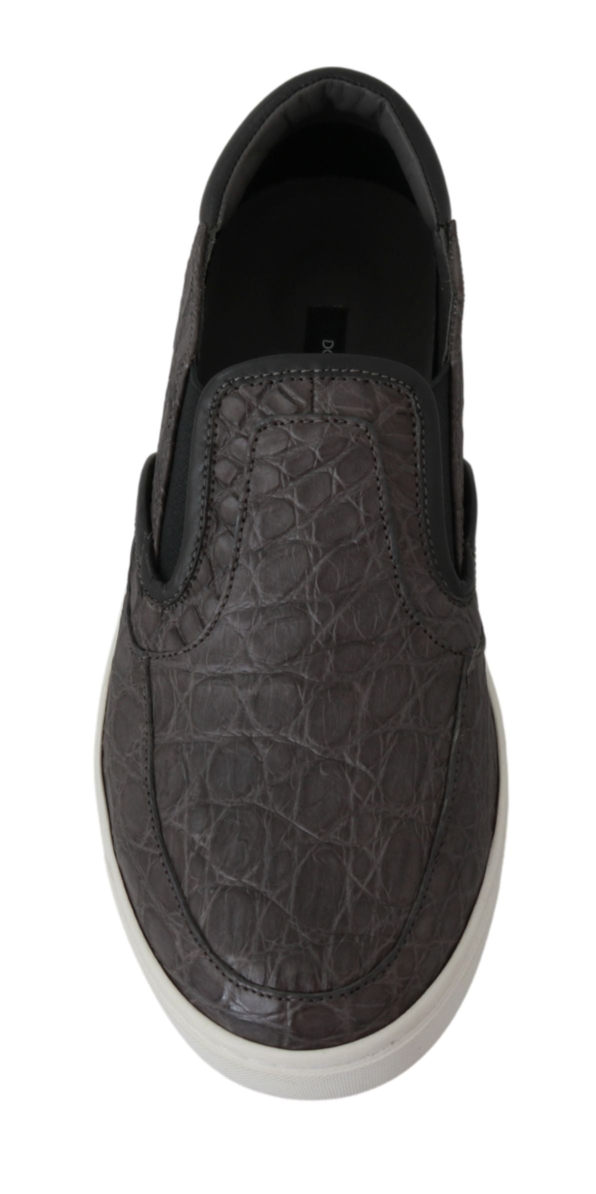 Dolce &amp; Gabbana Elegant loafers in grey caiman leather