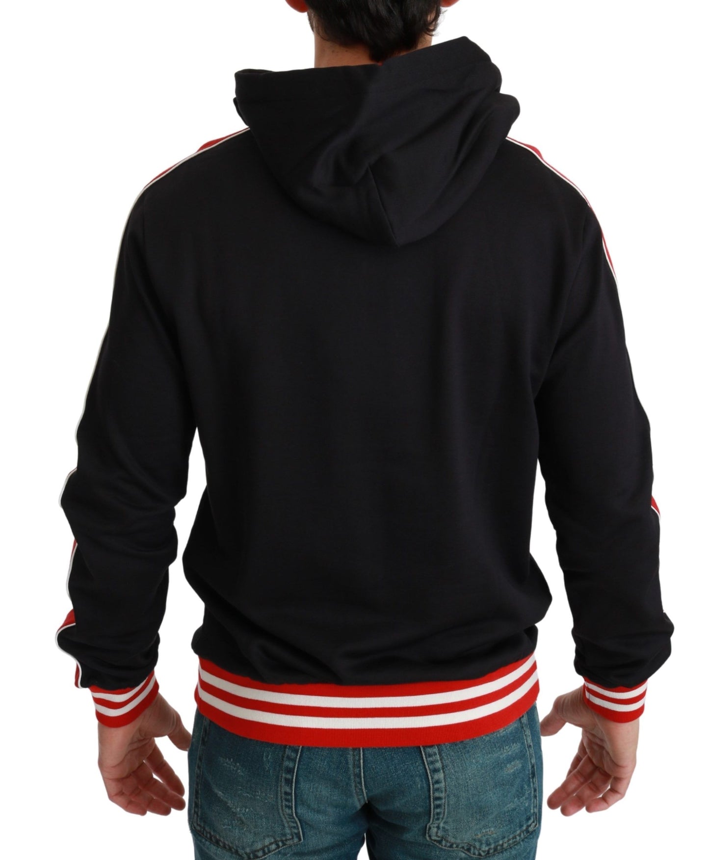 Dolce &amp; Gabbana Elegant black hoodie with multicolored motif