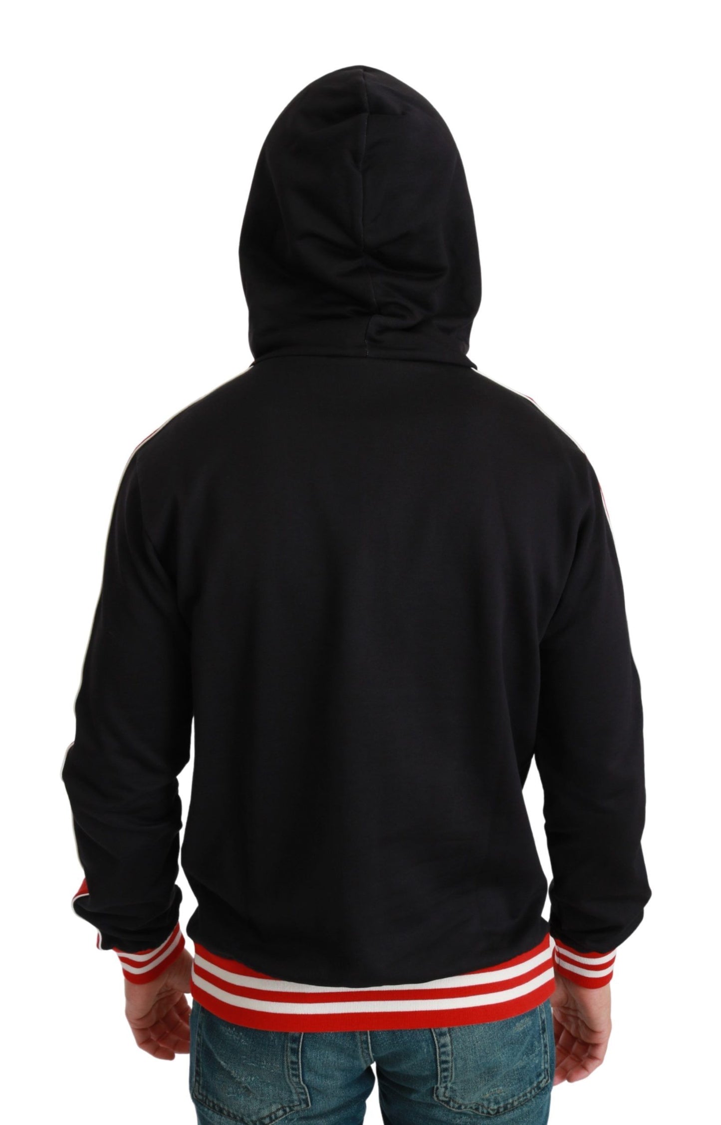 Dolce &amp; Gabbana Elegant black hoodie with multicolored motif