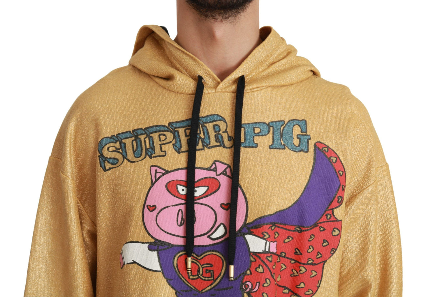 Dolce &amp; Gabbana Exquisite golden cotton hoodie