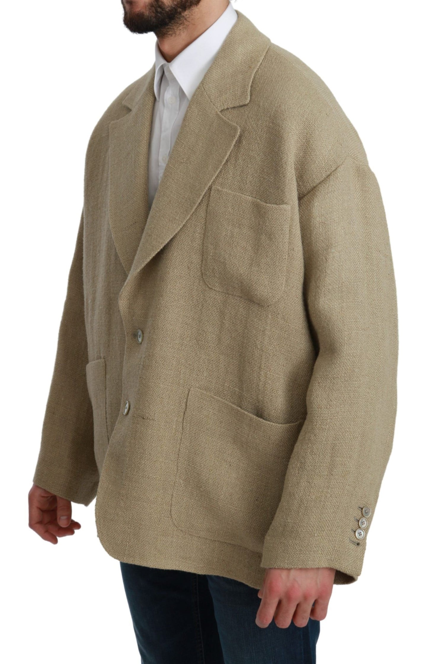 Dolce &amp; Gabbana Chic single-breasted jute blazer in beige