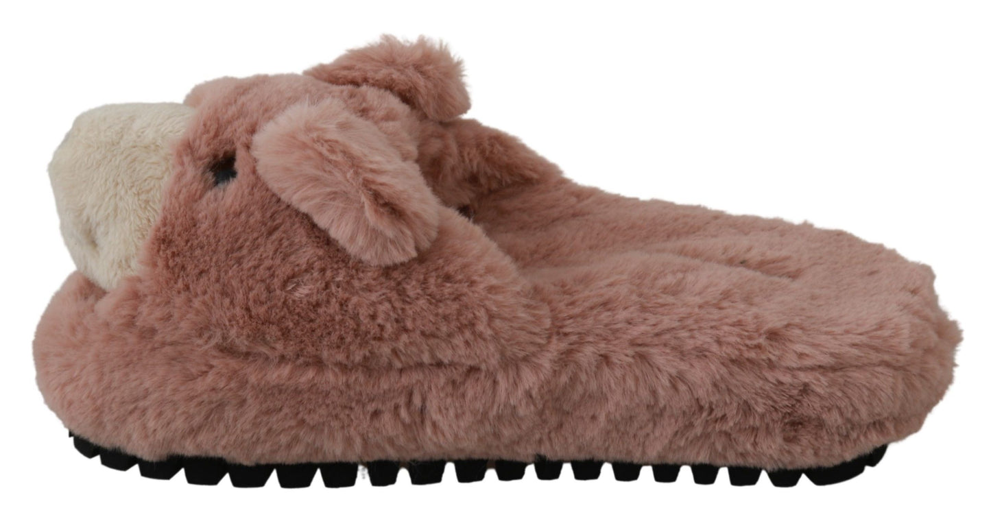 Dolce &amp; Gabbana Chic pink bear slippers by D&amp;G