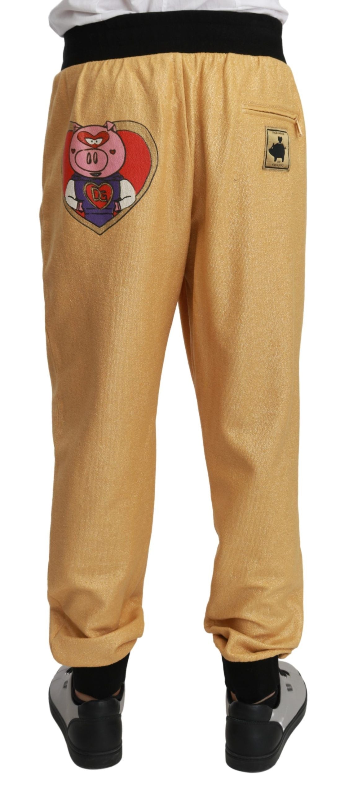 Dolce &amp; Gabbana Elegant gold motif sweatpants