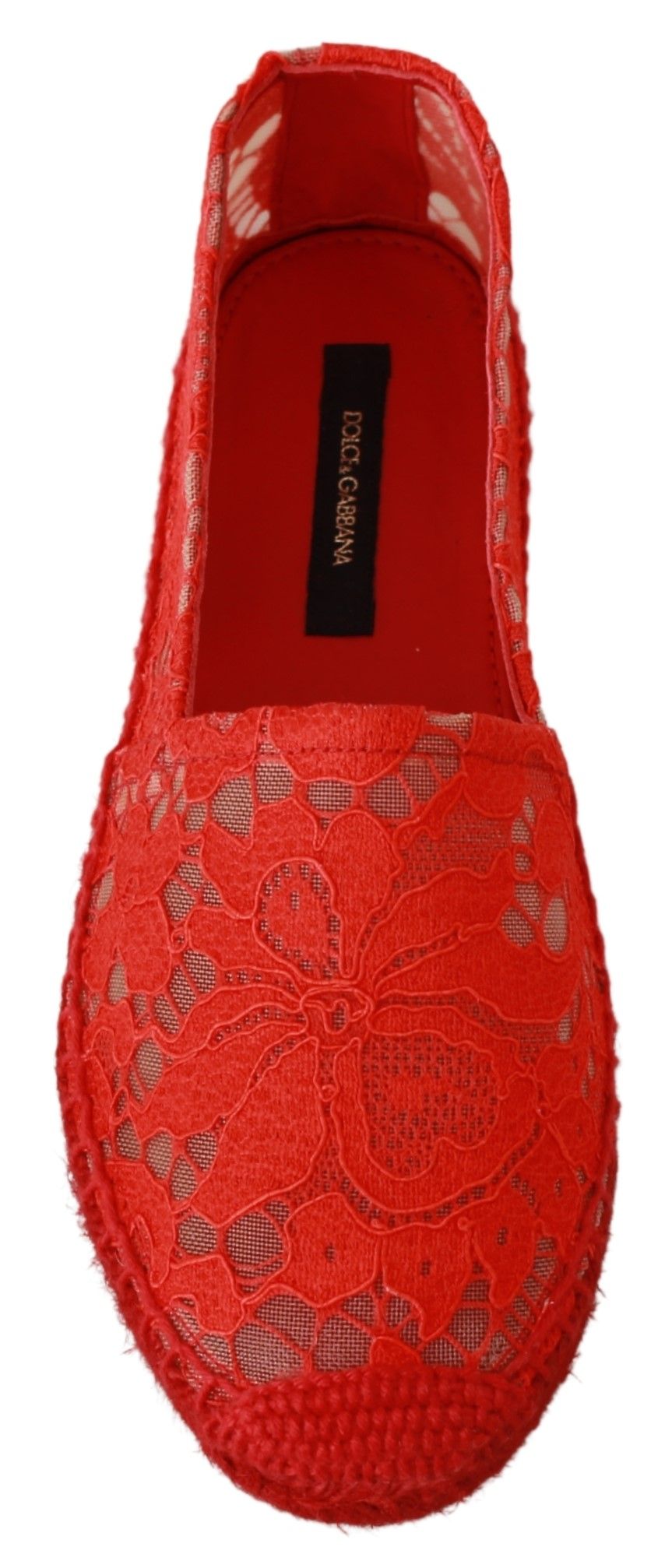 Dolce &amp; Gabbana Red Viscose Espadrilles Flat Shoes