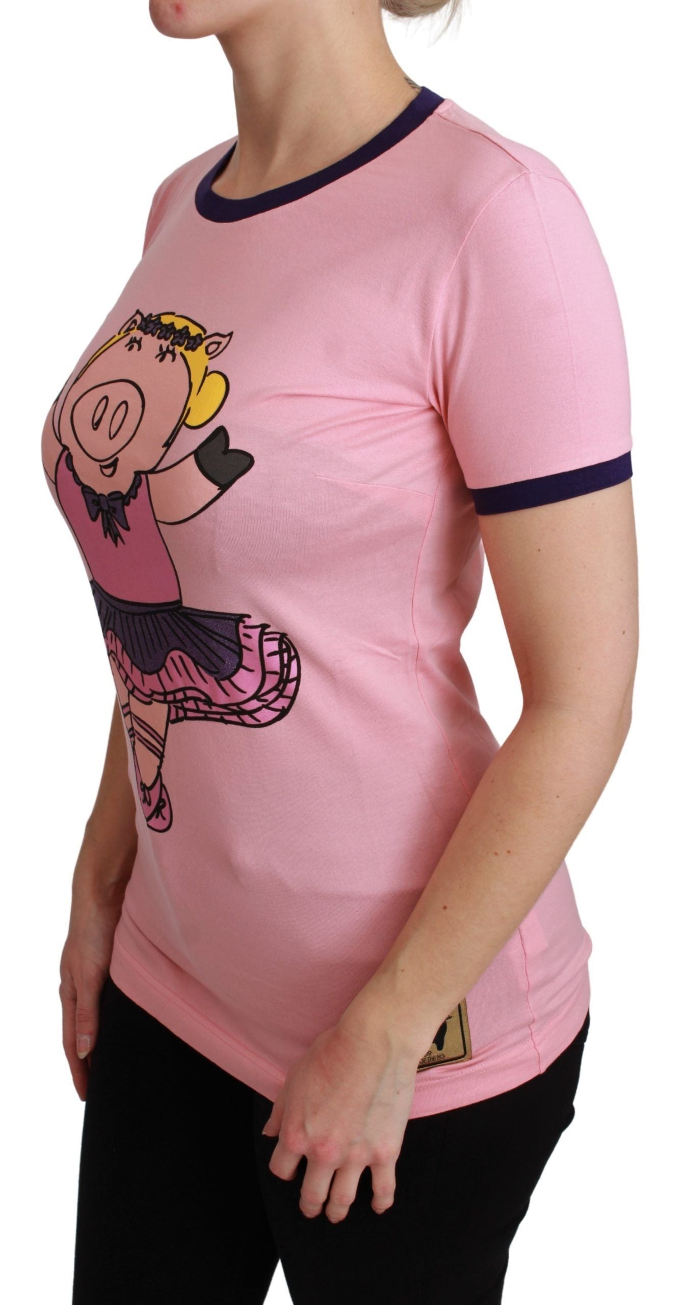 Dolce &amp; Gabbana Pink Crew Neck T-Shirt Year of the Pig