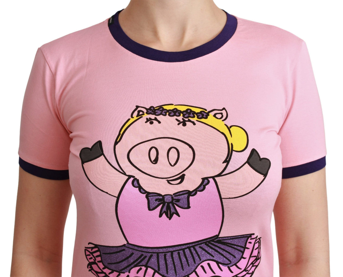 Dolce &amp; Gabbana Pink Crew Neck T-Shirt Year of the Pig