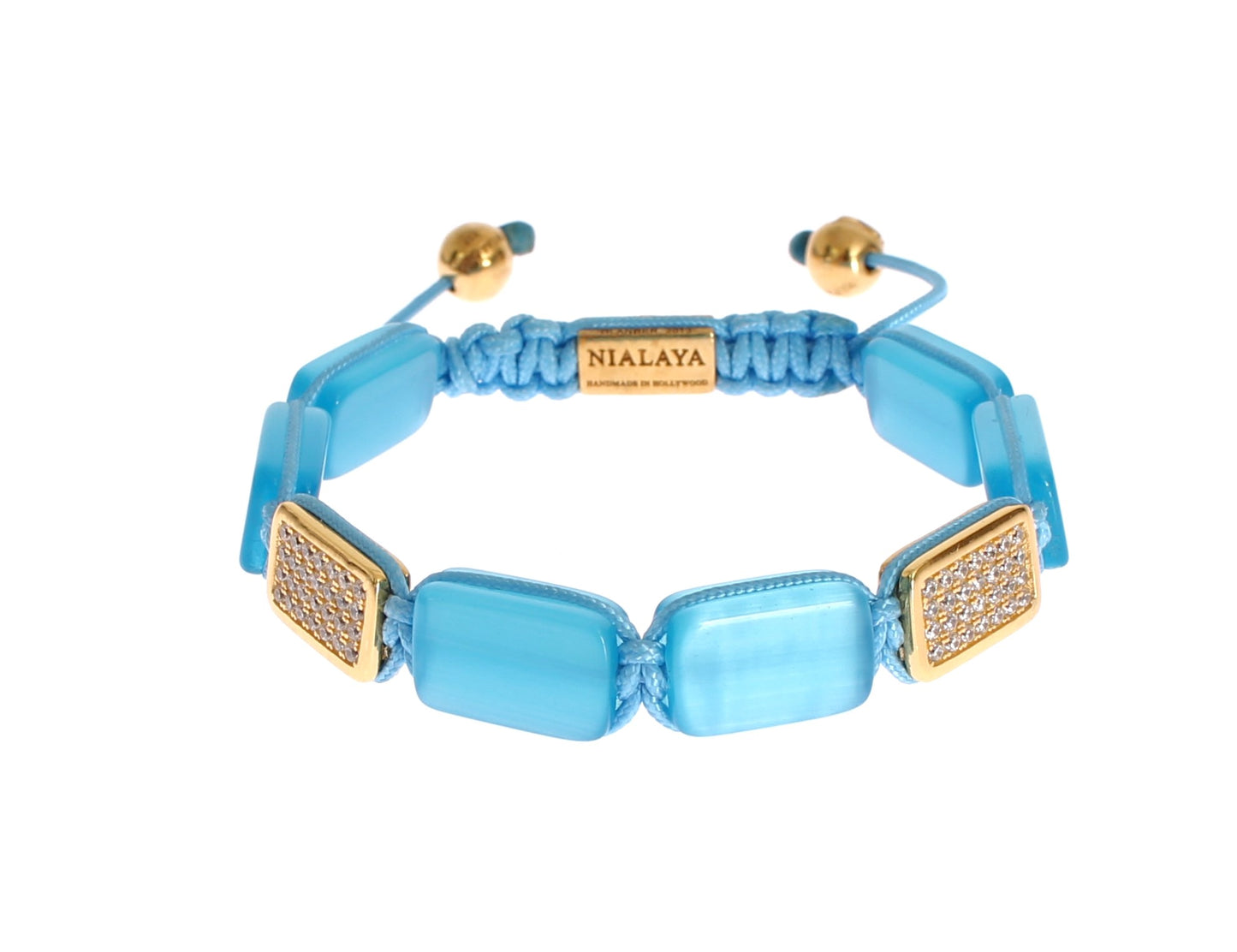 Nialaya Elegant bracelet with blue opal and diamonds